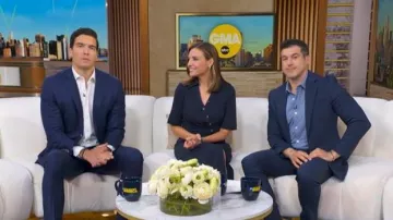 Shoshanna Margo Stretch Bengaline Midi-Dress worn by Mary Bruce as seen in Good Morning America on  June 1, 2026