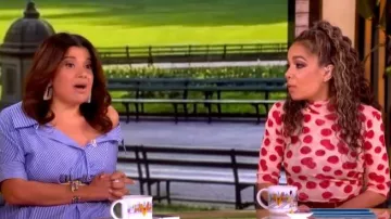 Stella McCartney Gathered Printed Mesh T-shirt worn by Sunny Hostin as seen in The View on  June 1, 2026