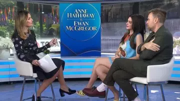 Aquazzura Copacabana Leather Mules worn by Anne Hathaway as seen in Today on June 1, 2026