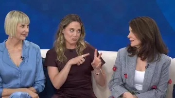 Moschino Floral-appliqué Melange Blazer worn by Tina Fey as seen in Today on  June 1, 2026