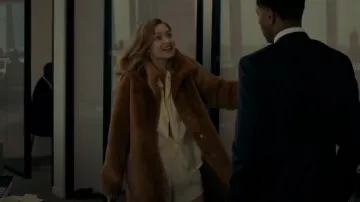 Apparis Blair Faux Fur Mid Length Coat worn by Gigi Hadid as seen in Not Suitable for Work (S01E03)