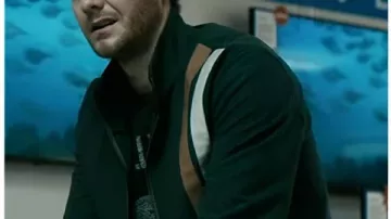 Chaqueta de rayas verde Jack Quaid de The Boys S5 llevada por Hugh 'Hughie' Campbell (Jack Quaid) en The Boys