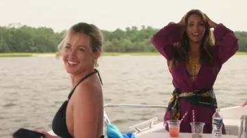 Missguided Designer Chiffon Long Sleeve Mini Wrap Dress worn by Mia Alario as seen in Southern Hospitality (S04E09)