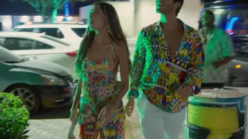 Seven Wonders Multicolor Printed Halter Midi Dress worn by Maddi Reese as seen in Southern Hospitality (S04E10)