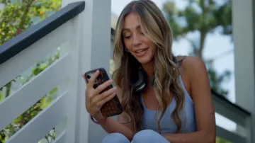 Alo Yoga Blue Racerback Sports Bra worn by Maddi Reese as seen in Southern Hospitality (S04E12)