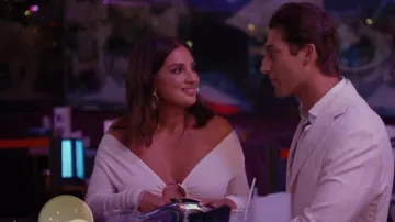 Michael Costello White Cutout Long Sleeve Draped Mini Dress worn by Leva Bonaparte as seen in Southern Hospitality (S04E12)