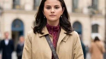 Only Murders In The Building S06 Selena Gomez Trench Coat worn by Selena Gomez as seen in Only Murders in the Building