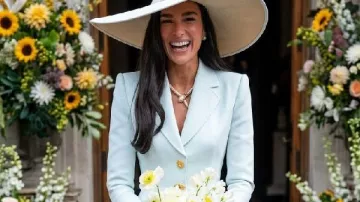 Dua Lipa Wedding Blazer in Inside Dua Lipa and Callum Turner's Secret Wedding