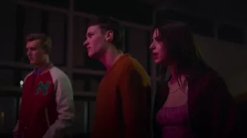 Kiss The Sky Mulberry Satin Floral Slip Mini Dress worn by Lauren Gibson (Yali Topol Margalith) as seen in A Good Girl's Guide to Murder (S02E04)