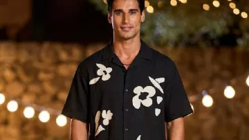 Love Island UK S13 Sumraj Toor Black Applique Shirt in Love Island