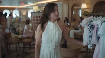 Ralph Lauren Collection Pleated Eldred Maxi Dress worn by Mel Cooper (Amanda Peet) as seen in Your Friends & Neighbors (S02E09)