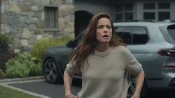 Khaite Beige Short Sleeve Cashmere Sweater worn by Mel Cooper (Amanda Peet) as seen in Your Friends & Neighbors (S02E09)