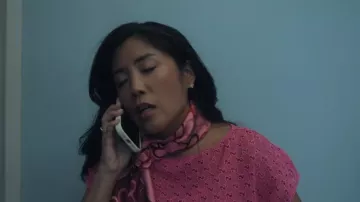 Gucci Pink GG Macrame Crop Top worn by Grace Choi (Eunice Bae) as seen in Your Friends & Neighbors (S02E09)