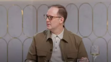 Theory River Jacket worn by Wylie Dufresne as seen in America's Culinary Cup (S01E03)