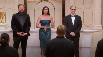 Gaurav Gupta The Reflection Jersey Gown worn by Padma Lakshmi as seen in America's Culinary Cup (S01E11)
