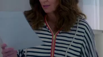 Tina Fey The Four Seasons S02 V-Neck Striped Hoodie