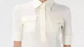 Little Brother 2026 Michelle Monaghan White Polo Top