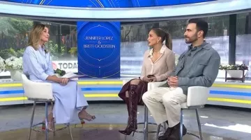 Gianvito Rossi 85 Metallic Leather Sandals worn by Savannah Guthrie as seen in Today with Jenna & Sheinelle on June 2, 2026