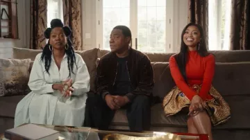 Norma Kamali Tortoise Shell Top worn by Brina (Precious Way) as seen in The Fall and Rise of Reggie Dinkins (S01E09)