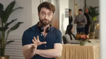 Corneliani Knit Short-Sleeve Polo Shirt worn by Arthur Tobin (Daniel Radcliffe) as seen in The Fall and Rise of Reggie Dinkins (S01E10)