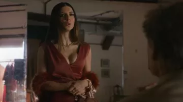 Reiss Vita Satin Wrap Jumpsuit worn by Nadia Romanova (Elise Kibler) as seen in American Classic (S01E04)