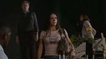 Bottega Veneta Python Louis Vuitton Sunset Boulevard worn by Miranda Bean (Nell Verlaque) as seen in American Classic (S01E07)