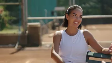 Alo Yoga White Twist Front Tank Top worn by Danielle Olivera as seen in In the City (S01E01)
