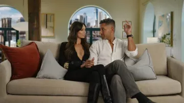 Norma Kamali Long Sleeve Deep V Neck Catsuit worn by Whitney Fransway as seen in In the City (S01E01)