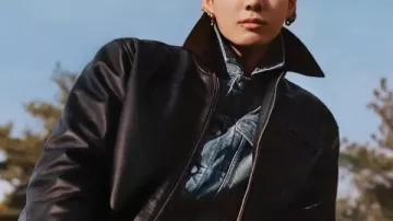 Jungkook Ck Leather Racer Jacket