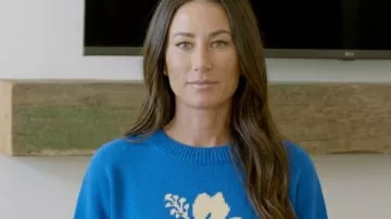Battle On The Beach S05 Blue Flower Print Sweater as seen in Battle on the Beach (S05)