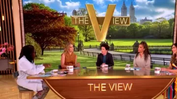 Magnolia Pearl Rainbow Love Dreamer Denims worn by Whoopi Goldberg as seen in The View on  June 3, 2026