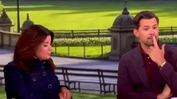 Veronica Beard Kiki Embroidered Chambray Jacket worn by Ana Navarro as seen in The View on June 5, 2026