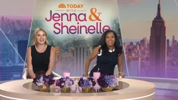 Sandro Two-Tone Cropped Cardigan worn by Sheinelle Jones as seen in Today with Jenna & Sheinelle on  June 3, 2026