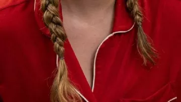 Red Pajamas worn by (Julie Dupree) in Baylen Out Loud