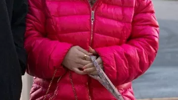 Pink Puffer Jacket worn by (Julie Dupree) in Baylen Out Loud