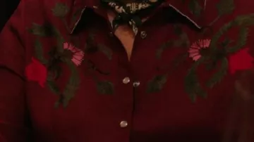 Red Floral Embroidered Shirt worn by Beth Dutton (Kelly Reilly) in Dutton Ranch