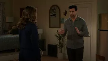 John Varvatos Arvon Cotton Slub Knit Snap Front Western Shirt worn by Grayson Perez (Jordi Vilasuso) as seen in Beyond the Gates (S02E102)
