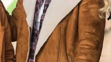 Brown Suede Coat worn by (Briana Buckmaster) in Supernatural