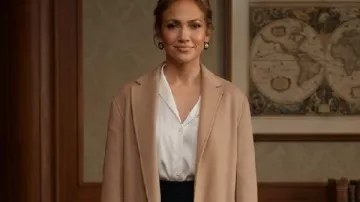 Office Romance 2026 Jennifer Lopez Coat worn by Jackie Cruz (Jennifer Lopez) as seen in Office Romance