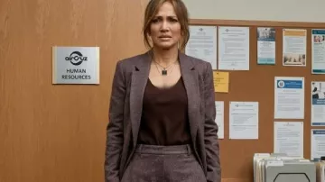 Office Romance 2026 Jennifer Lopez Suit worn by Jackie Cruz (Jennifer Lopez) as seen in Office Romance