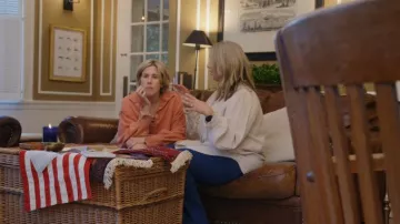 Free People We The Free Camden Henley Sweatshirt Orange worn by Erin Napier as seen in Home Town: Inn This Together (S01E04)