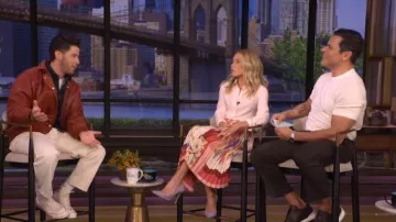 Gucci Love Parade Pleated Printed Silk-twill Midi Skirt worn by Kelly Ripa as seen in LIVE with Kelly and Mark on June 5, 2026