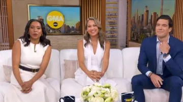 Me + Em Fit + Flare Maxi Dress worn by Rachel Scott as seen in Good Morning America