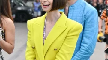 Lily Collins Emily In Paris S06 Yellow Blazer