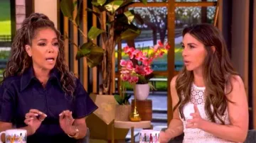 Maje Resilla Rhinestone Crochet Maxi Dress worn by Alyssa Farah Griffin as seen in The View on  June 8, 2026
