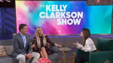 Aqua Mock Neck Long Sleeve Ruffle Mini Dress worn by Giuliana Rancic as seen in The Kelly Clarkson Show on  June 3, 2026