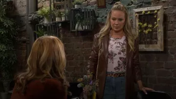 L'Agence Ressi Butterfly Jungle T-Shirt worn by  Sharon Newman(Sharon Case) as seen in The Young and the Restless on  June 4, 2026