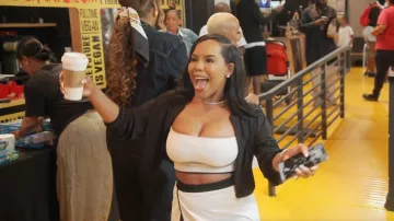 Alo Yoga Airbrush Streamlined Bra Tank worn by Kelli Ferrell as seen in The Real Housewives of Atlanta (S17E04)