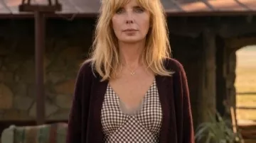 Dutton Ranch 2026 Beth Dutton Burgundy Cardigan worn by Beth Dutton (Kelly Reilly) as seen in Dutton Ranch (S01)