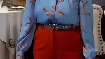Chain Printed Blouse worn by (Nikki Newman) in The Young and the Restless
